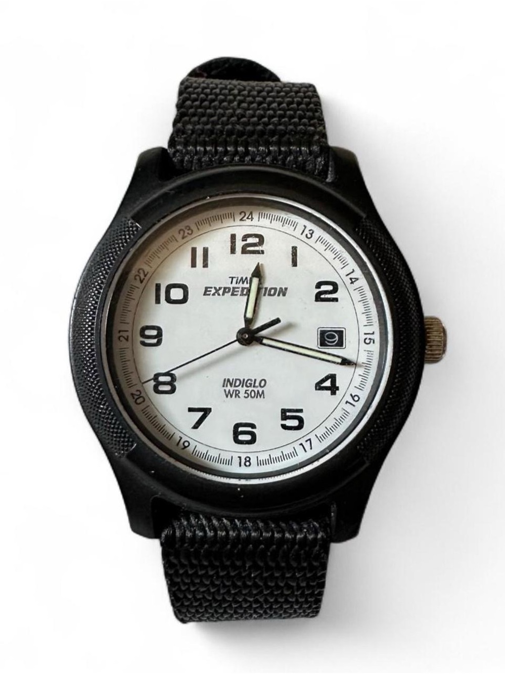 Timex Expedition Men’s Black Nylon Strap Watch - White Dial